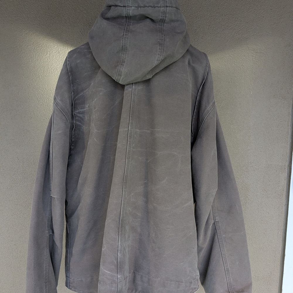 Carhartt Light Brown Hooded Jacket with Fleece Lining - Picture 3 of 3